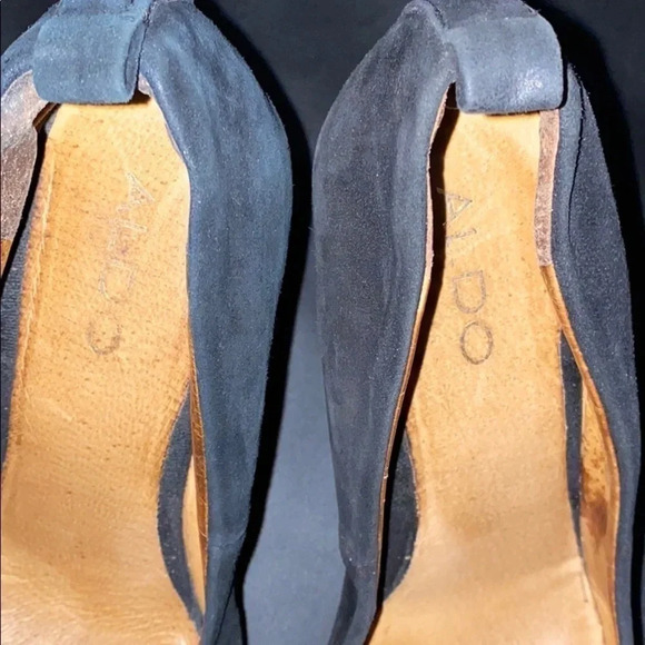 Aldo black suede platform wedge - Picture 7 of 9